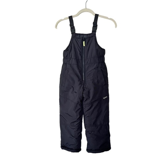 Oshkosh B'gosh Toddler Kid Sz M 5/6 Snow Suit Bib Overall Skibib Gray Adjustable - Picture 1 of 8